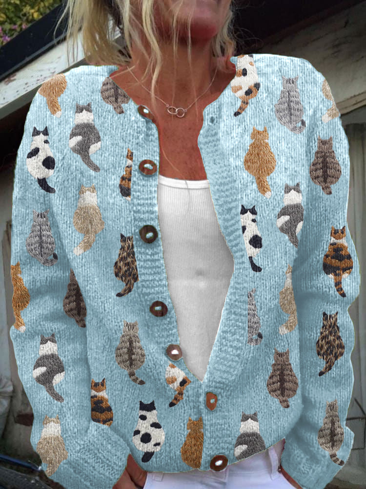 Marden® | The Feline Motif Knit Cardigan