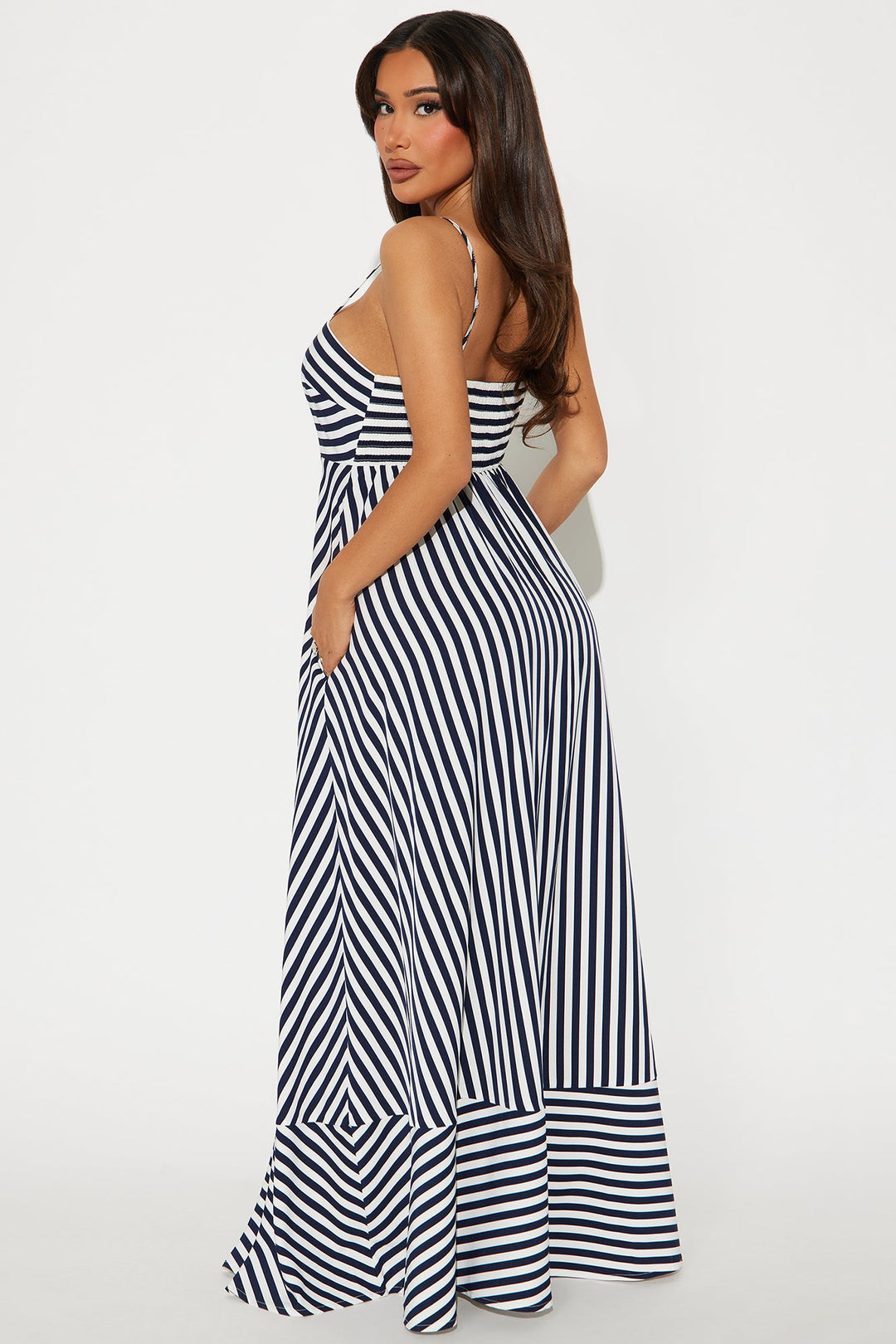 Anne Striped Maxi Dress - Navy