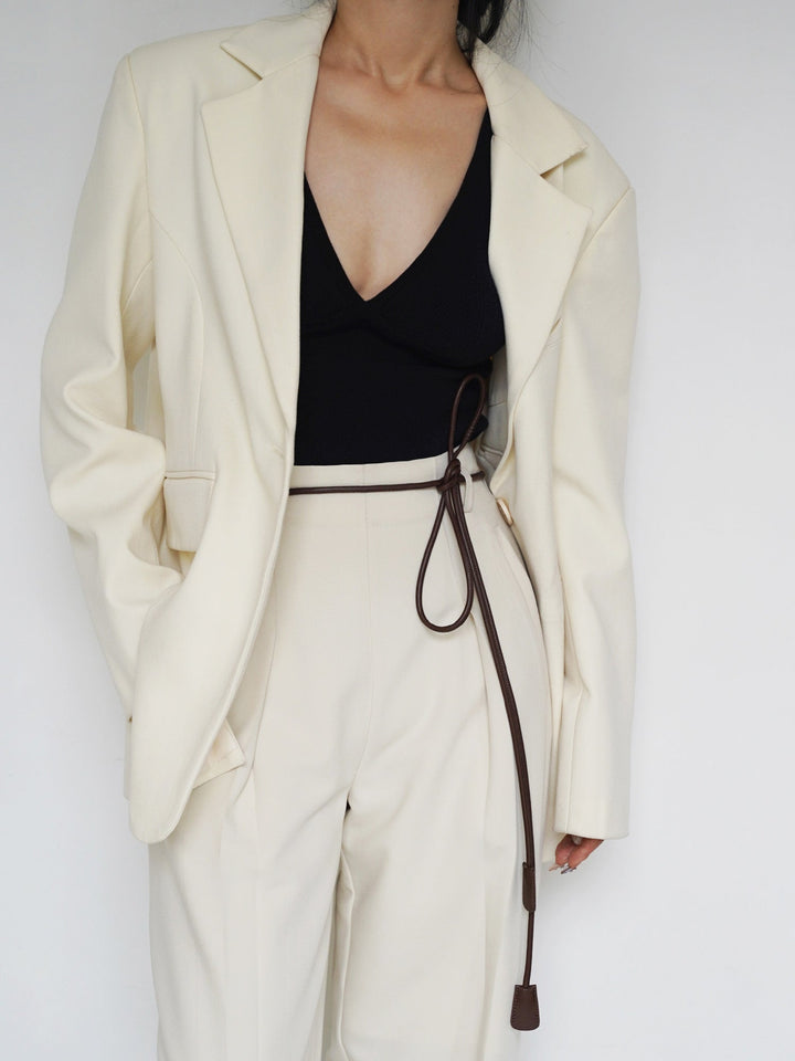 Linear Faux Leather Belt