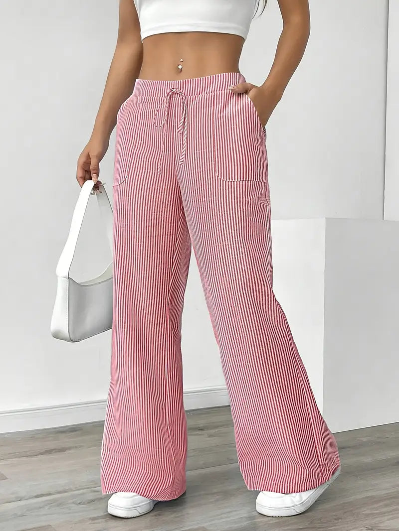 Nina™ - Elegant Striped Pant With Pockets