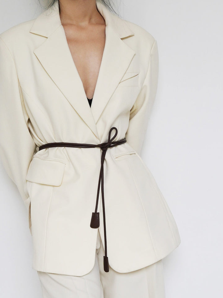 Linear Faux Leather Belt