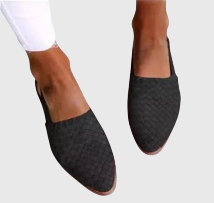 Selene | Woven Loafers With Open Toe For Women
