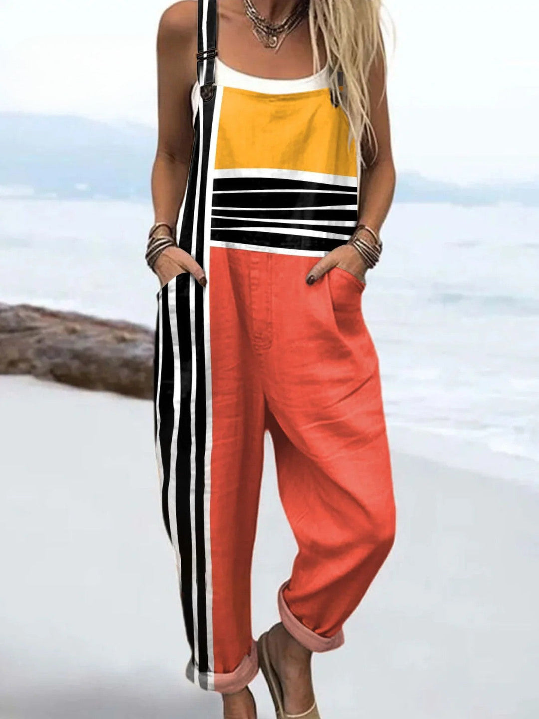 Sally | Graphic Print Dungarees