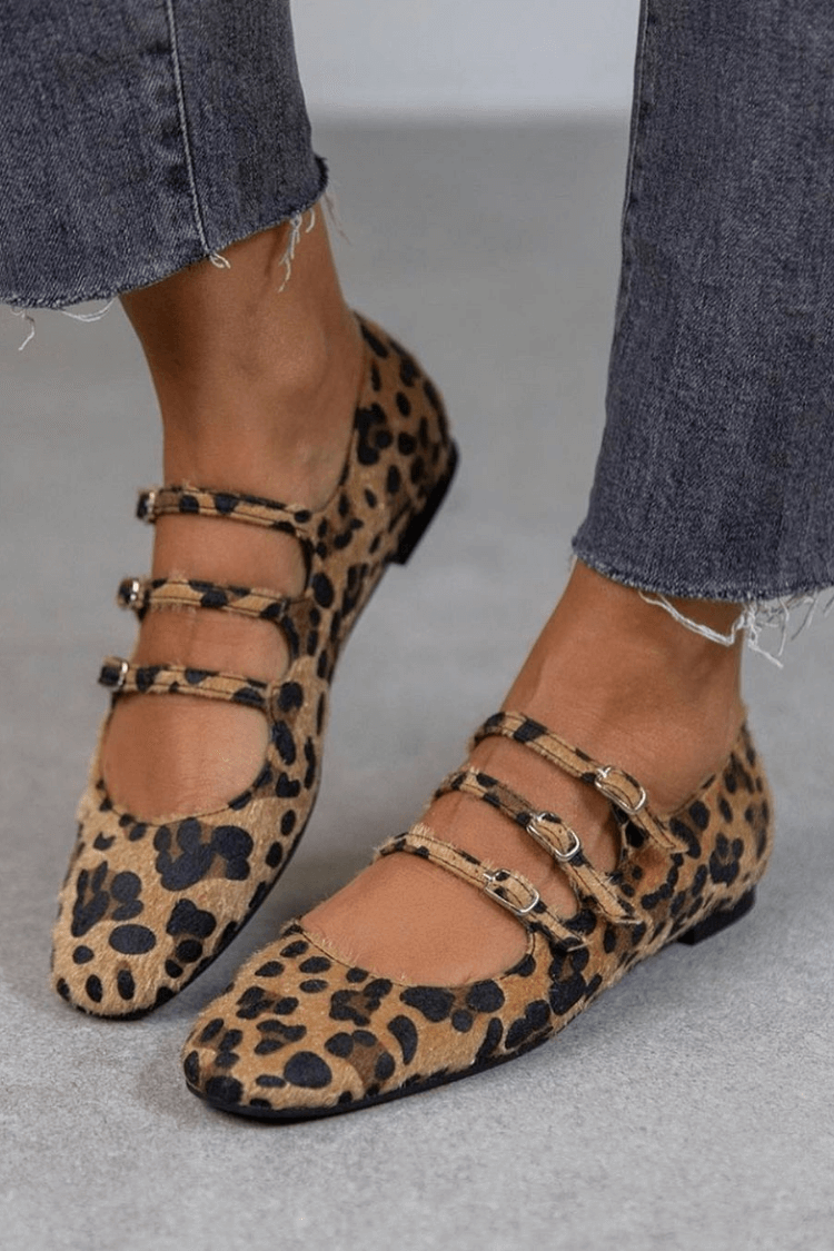 Sienna | Leopard Buckle Flats
