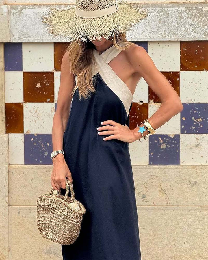 Victoria | Crossover Neck Maxi Dress