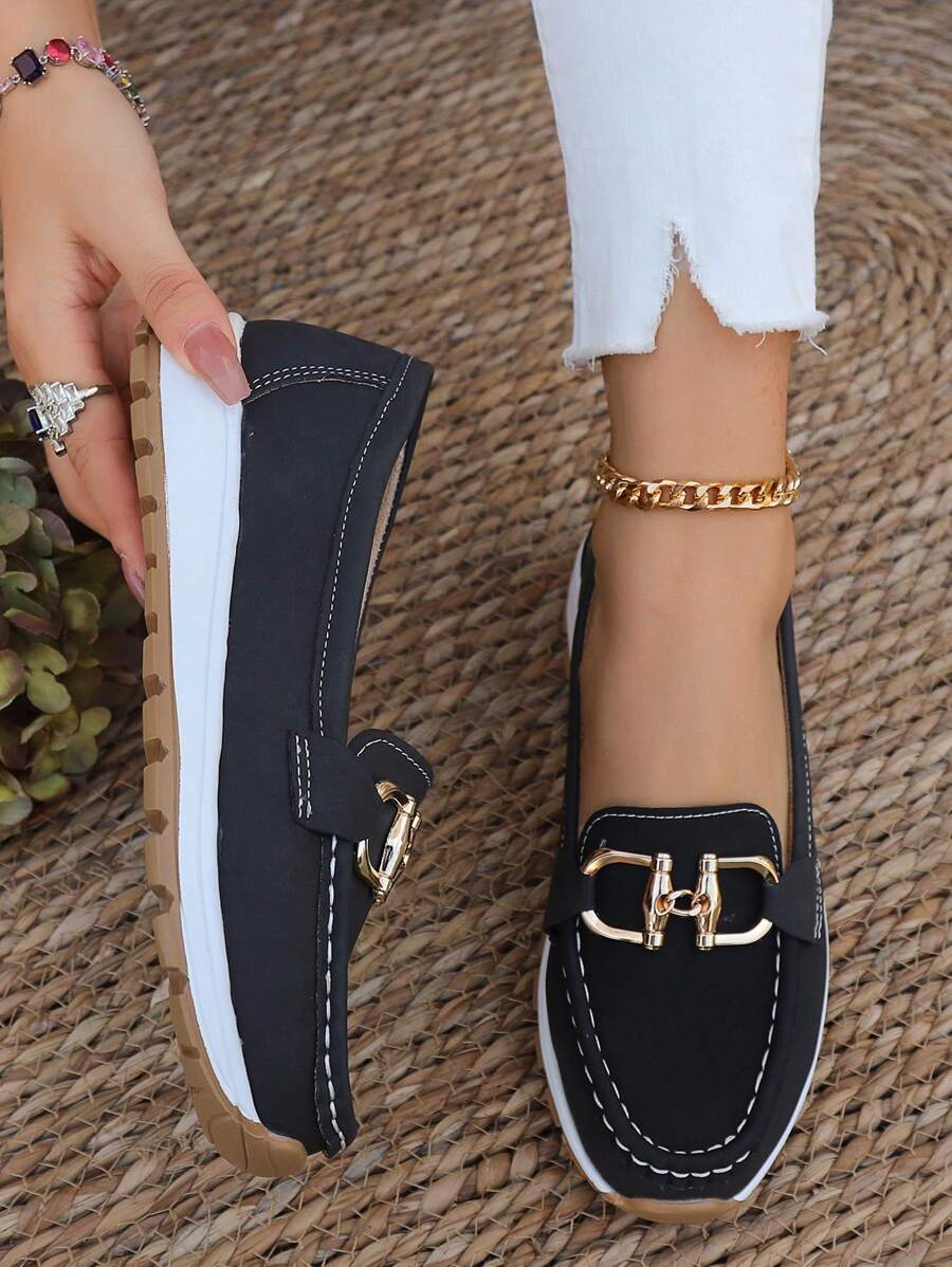 Nicolette | Chain-Detail Platform Loafers For Women