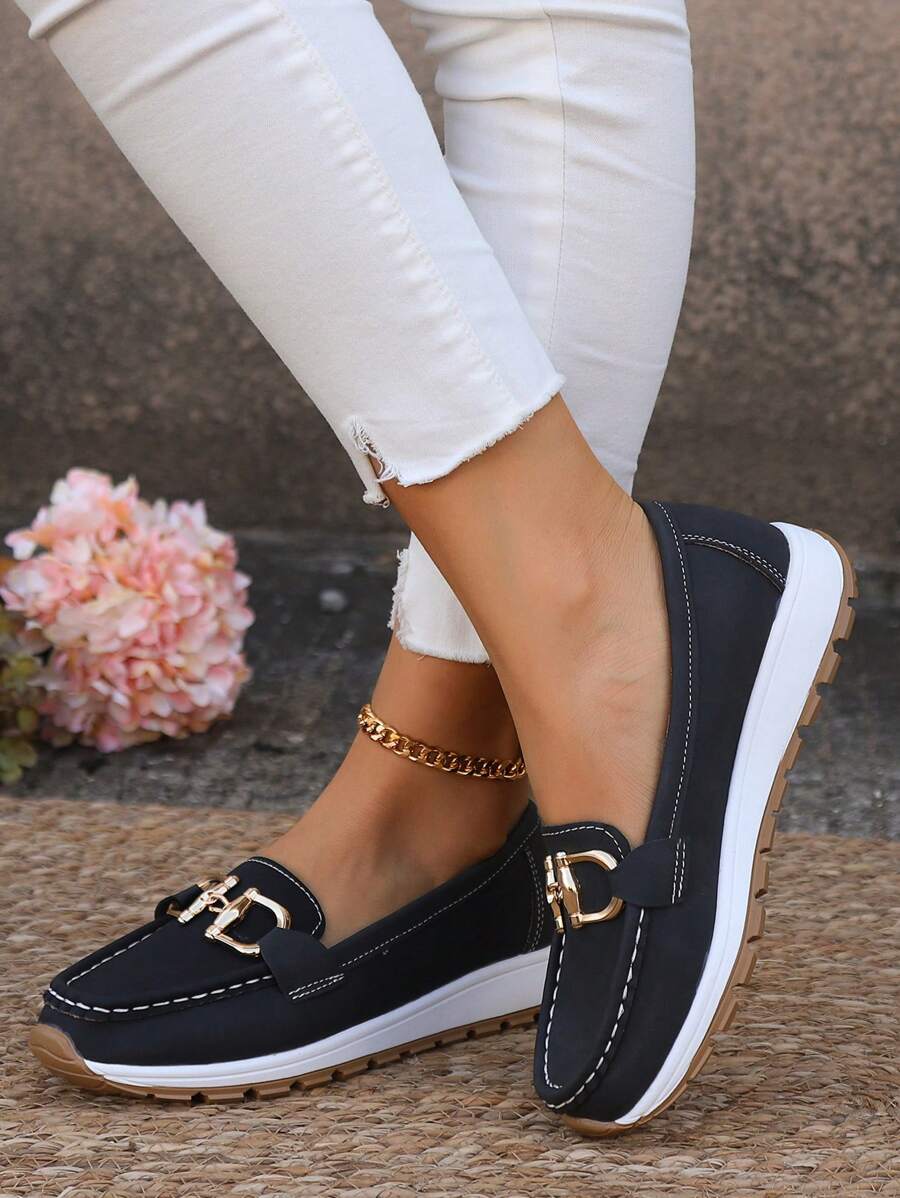 Nicolette | Chain-Detail Platform Loafers For Women