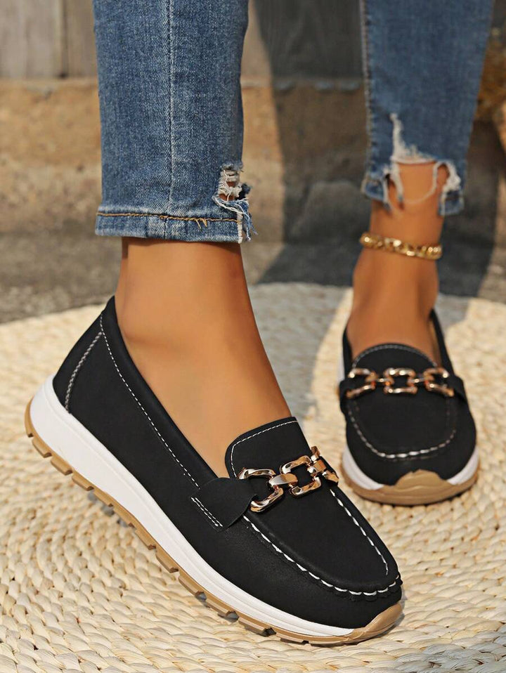 Nicolette | Chain-Detail Platform Loafers For Women