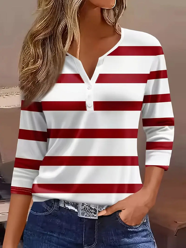 Dakota Jane Striped V-Neck Top