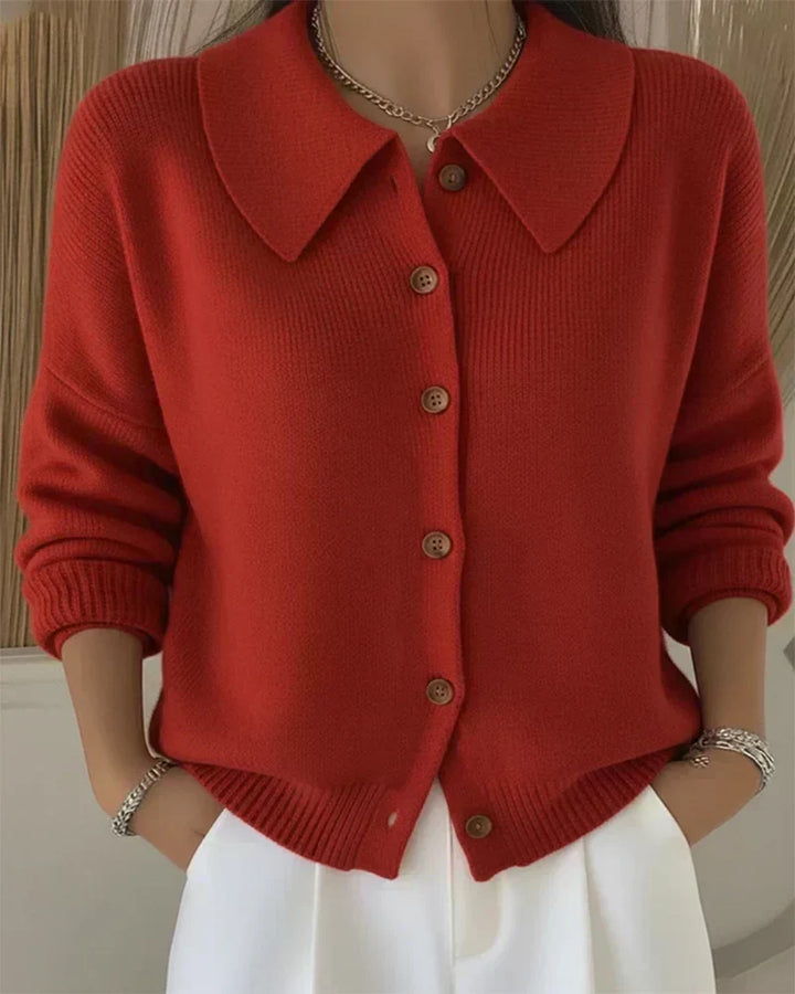 VESPERA | BUTTON COLLAR CARDIGAN