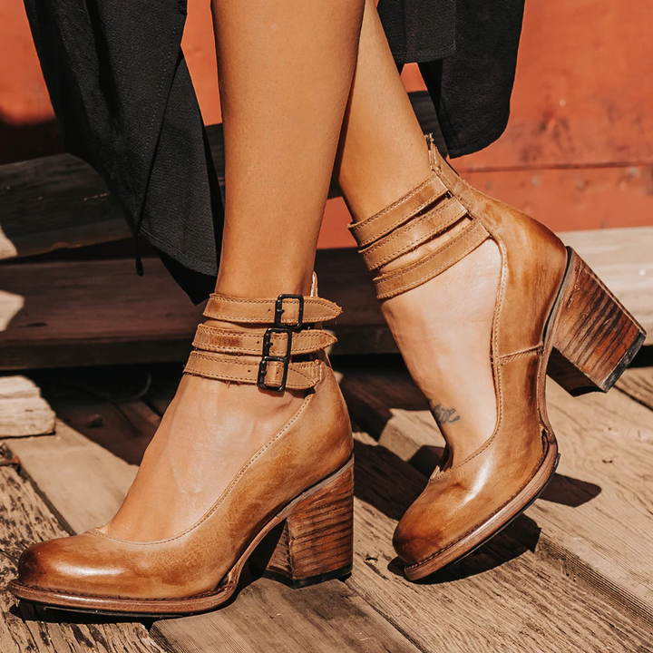 Melodee | Block Heel Ankle Strap Boots For Women
