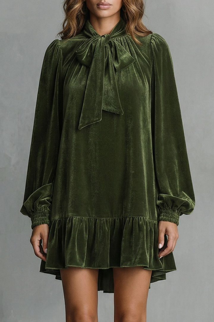 Velézia – Velvet Bow Detail – Mini Dress