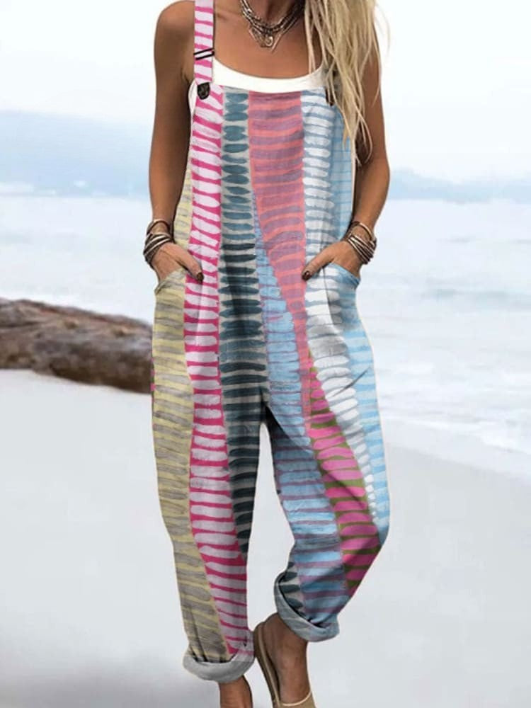 Emma | Coastal Print Dungarees