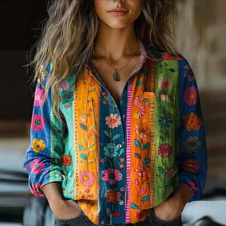 Mabel | Button-Down Bohemian Blouse For Women