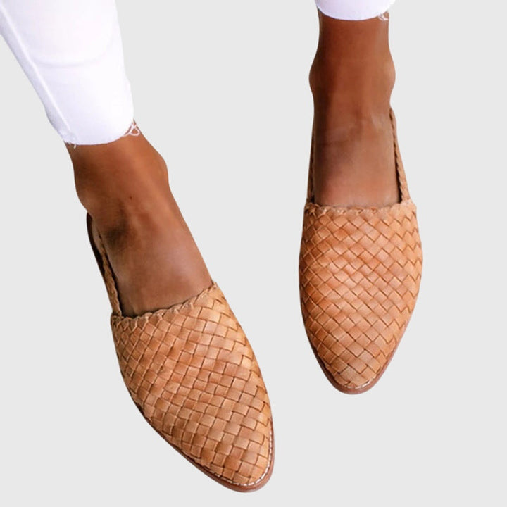 Selene | Woven Loafers With Open Toe For Women