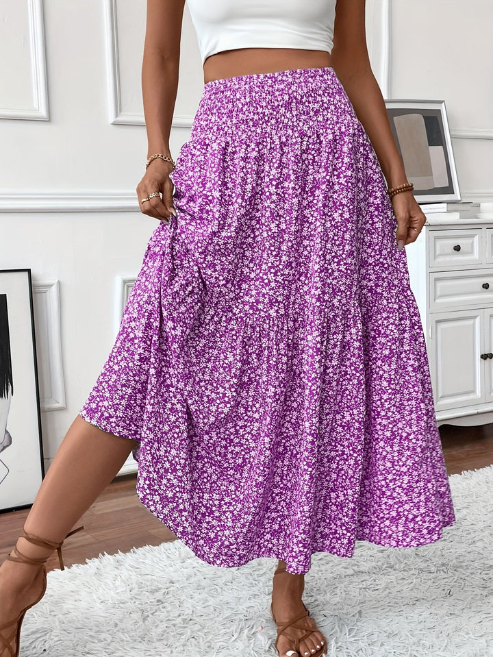 Malika – Tiered Floral Maxi Skirt