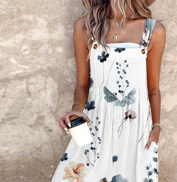 Eve | Floral Dungarees