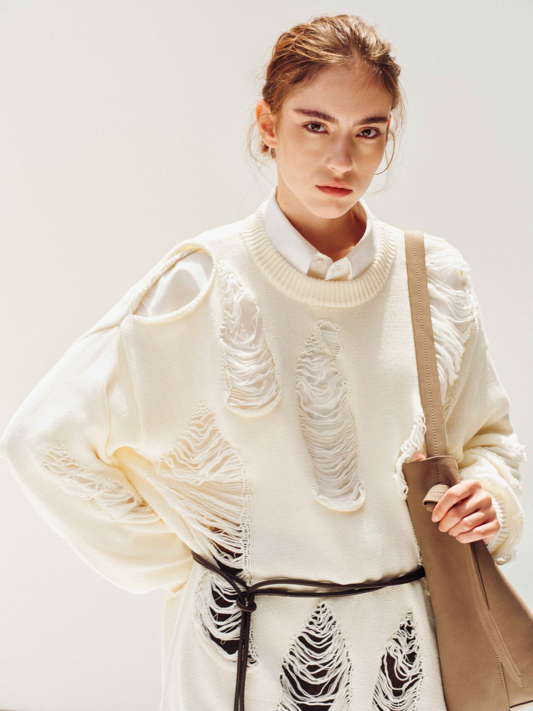 Linear Faux Leather Belt