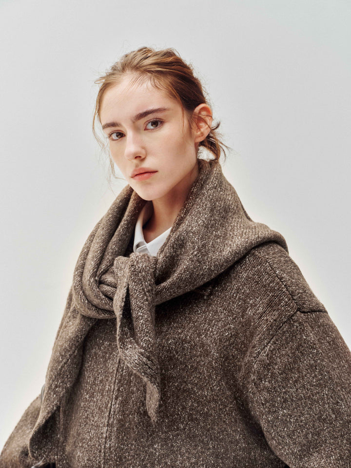 Granule Zip-Up Cardigan &amp; Scarf