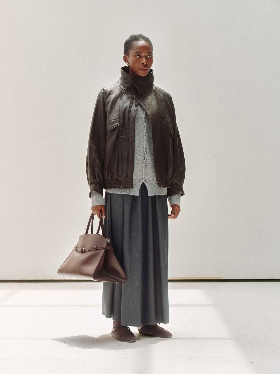 High-Neck New Zealand Leather Jacket