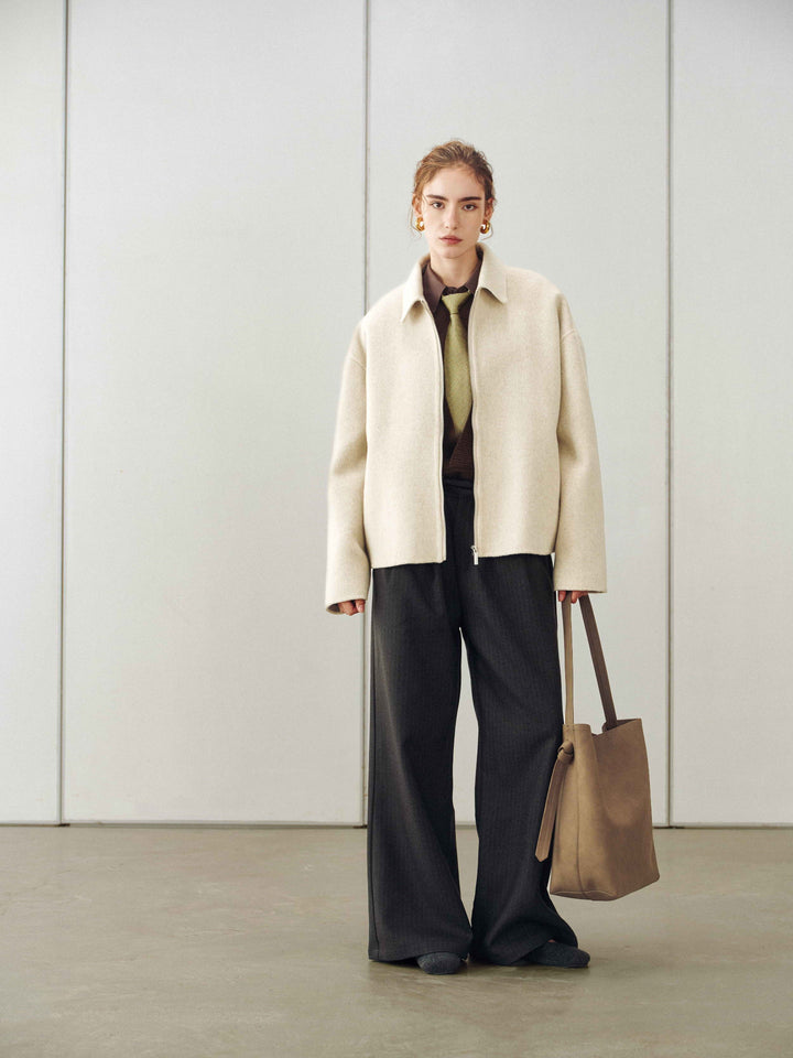 Minimalist Zip Wool Jacket