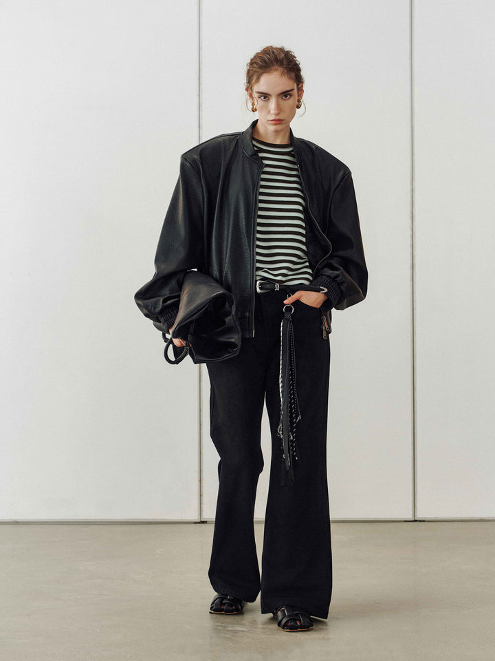 Shadow Fade Wide Jeans - Black