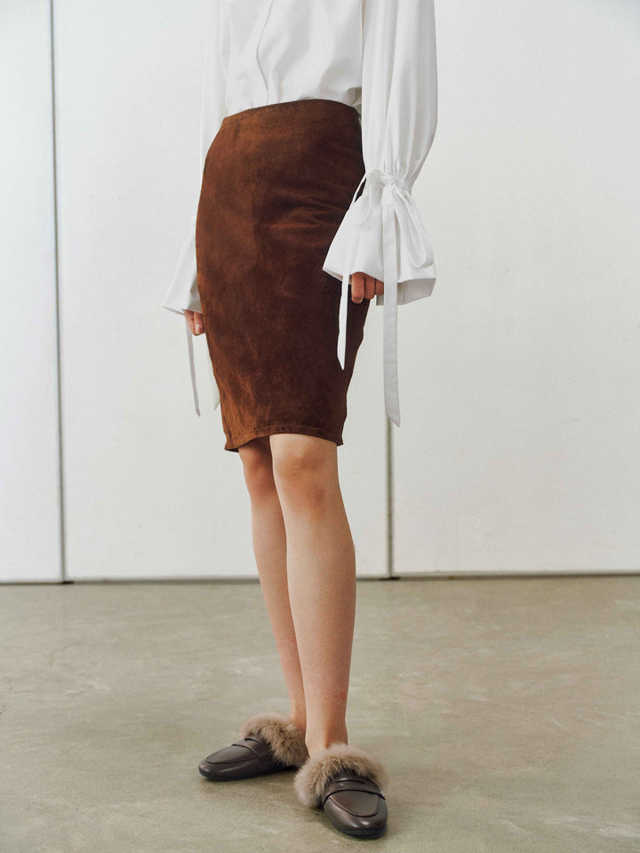 Velour Fur Mule Slippers