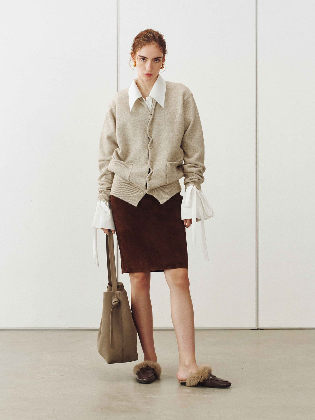 Suede Midi Skirt