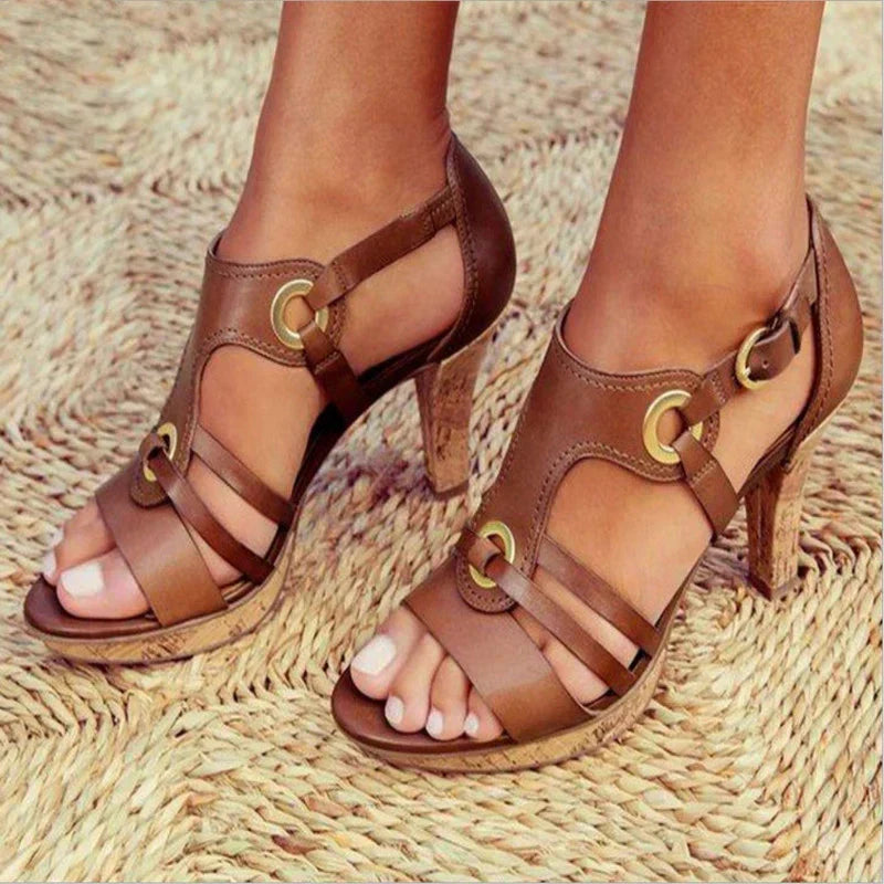 Teresa | Block Heel Sandals With Open Toe And Straps For Women