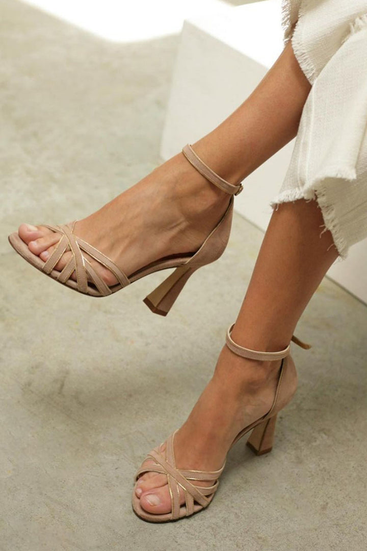 Keilani | Ankle Strap Open Toe Block Heel Sandals For Women