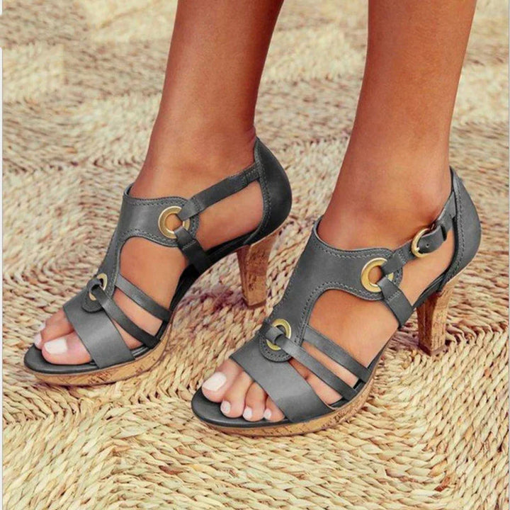 Teresa | Block Heel Sandals With Open Toe And Straps For Women