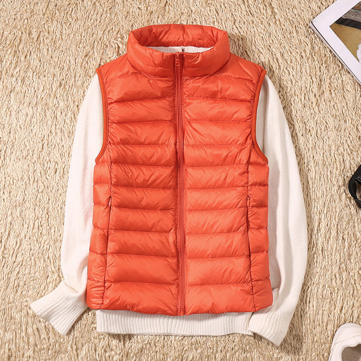 Velora – Ultralight White Duck Down Vest