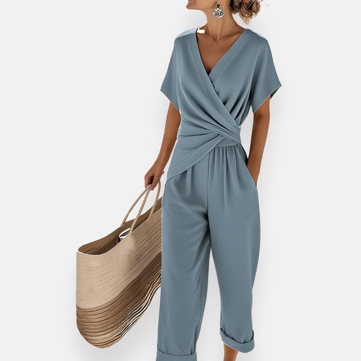 Lyra | Draped Bow Jumpsuit