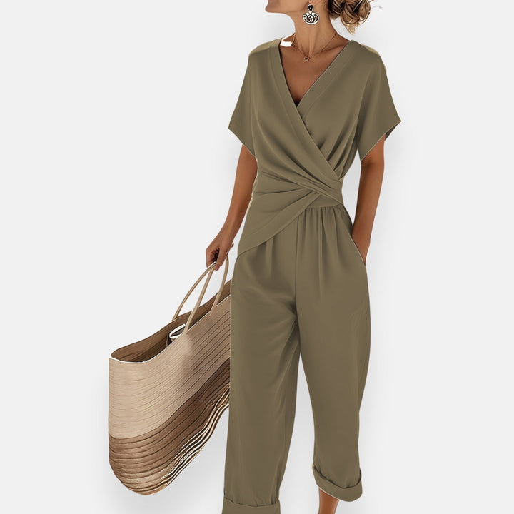 Lyra | Draped Bow Jumpsuit