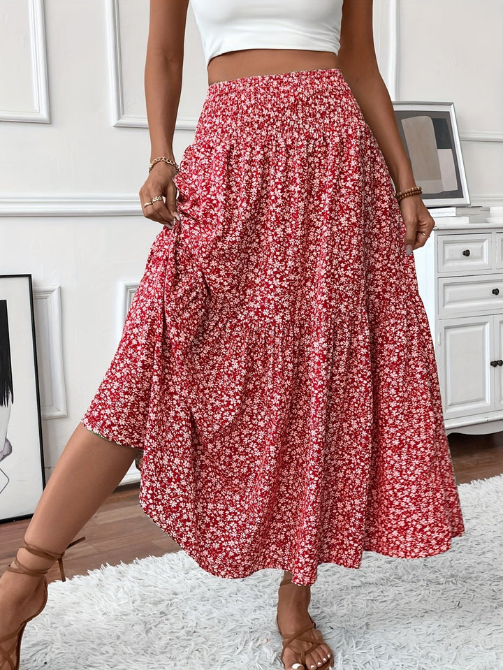Malika – Tiered Floral Maxi Skirt