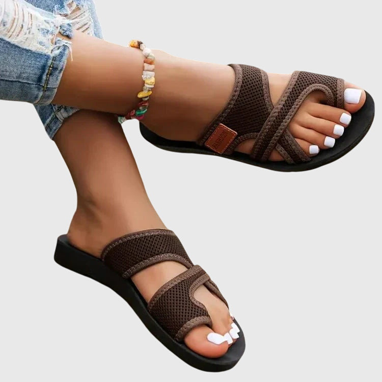 Laureline | Woven Strappy Slide Sandals For Women