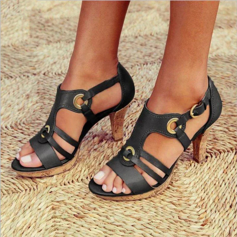 Teresa | Block Heel Sandals With Open Toe And Straps For Women