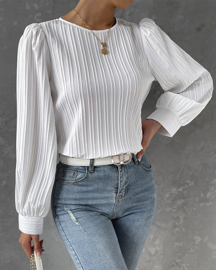 MARLEY | PLEATED LANTERN SLEEVE TOP FOR WOMEN
