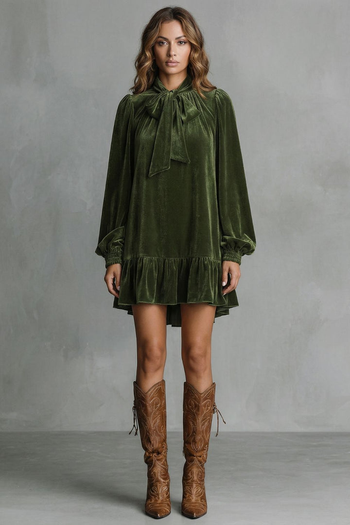 Velézia – Velvet Bow Detail – Mini Dress