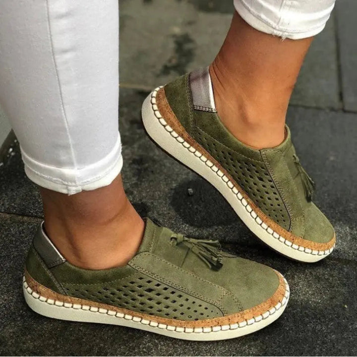 Mila | Perforated Slip-On Loafers For Women