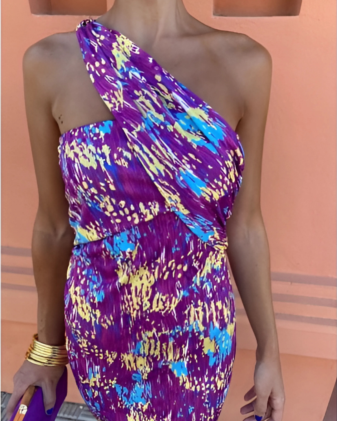 Maria Elegant One-Shoulder Maxi Dress