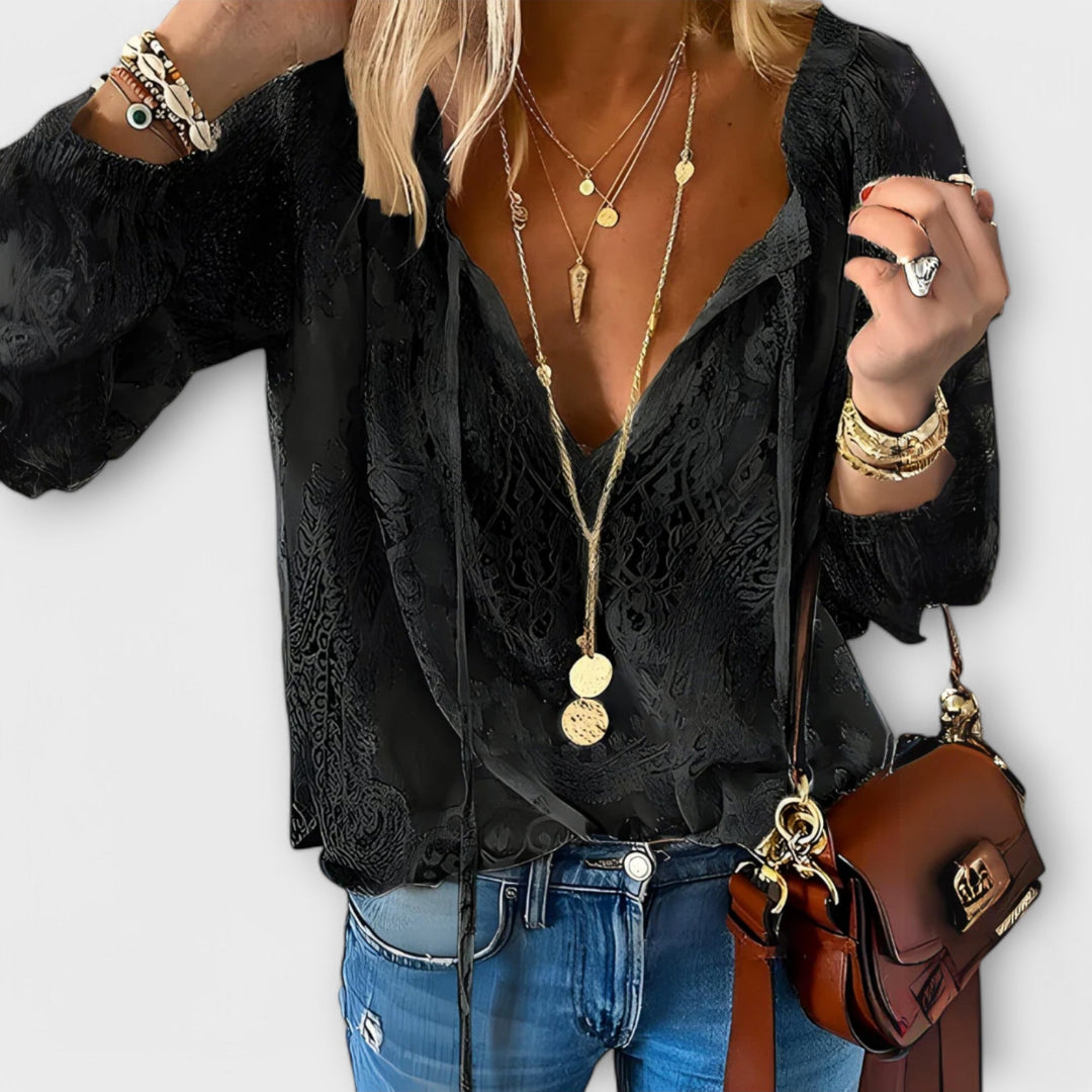 Lisette | V-Neck Lace Blouse For Women