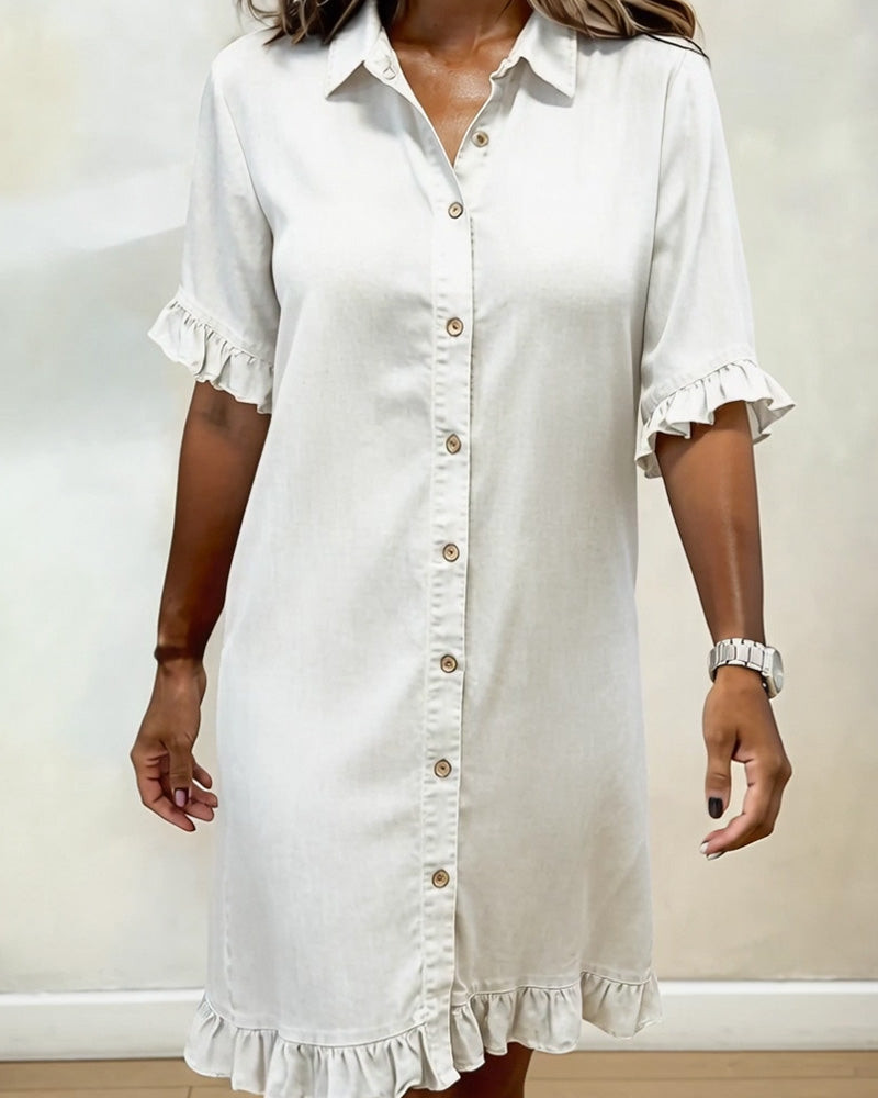 Marina | Ruffle Shirt Dress