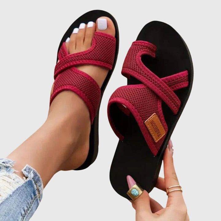 Laureline | Woven Strappy Slide Sandals For Women