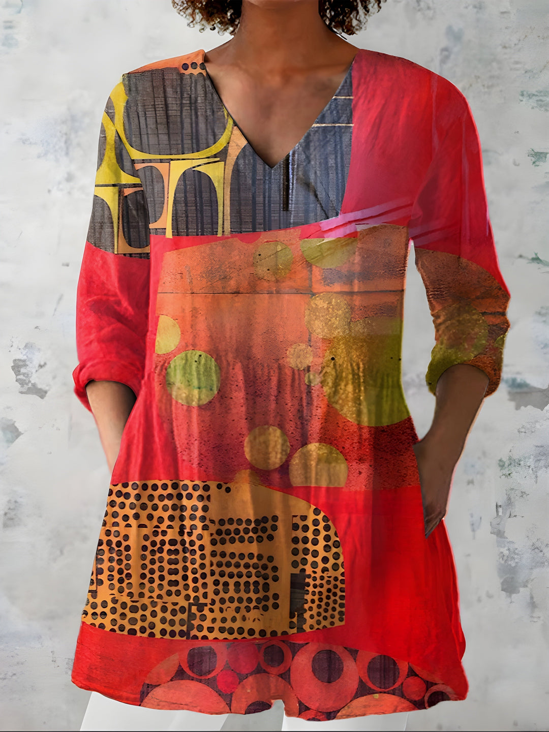 Maria | Long Blouse With V-Neck