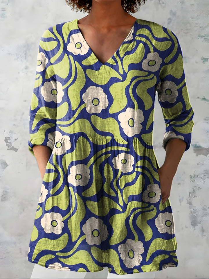 Stephanie | Long Blouse With V-Neck