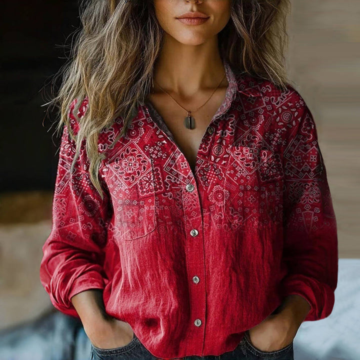 Mabel | Button-Down Bohemian Blouse For Women
