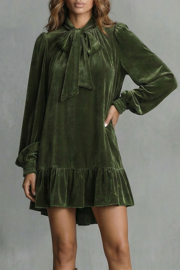 Velézia – Velvet Bow Detail – Mini Dress