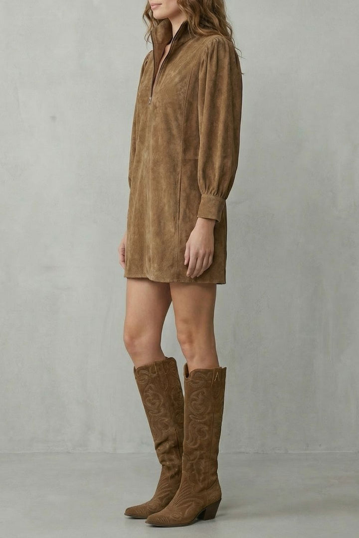 Valmira – Suede Vintage Charm – Mini Dress