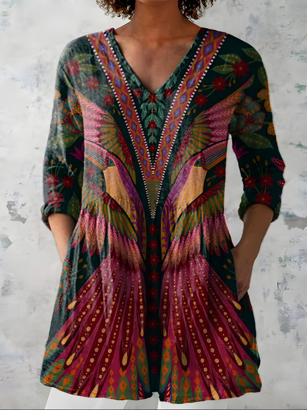 Jayla | Long Blouse With V-Neck